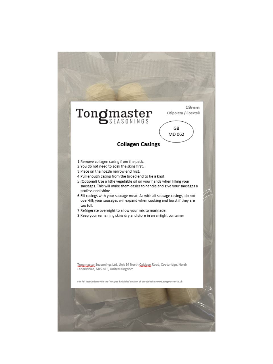 2 x 19mm Chipolata Collagen Sausage Casings